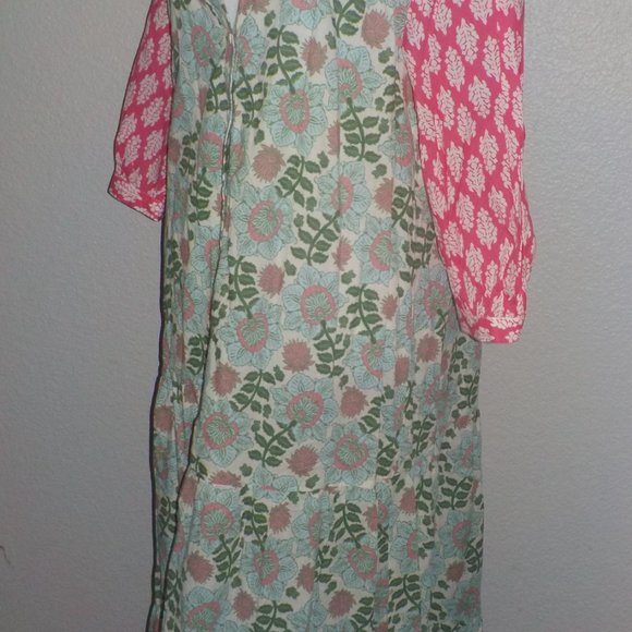 ZARA MS SZ LARGE MULTI-COLOR FLORAL MIXED PRINT BUTTON FRONT PALOMA MIDI DRESS - Picture 7 of 11